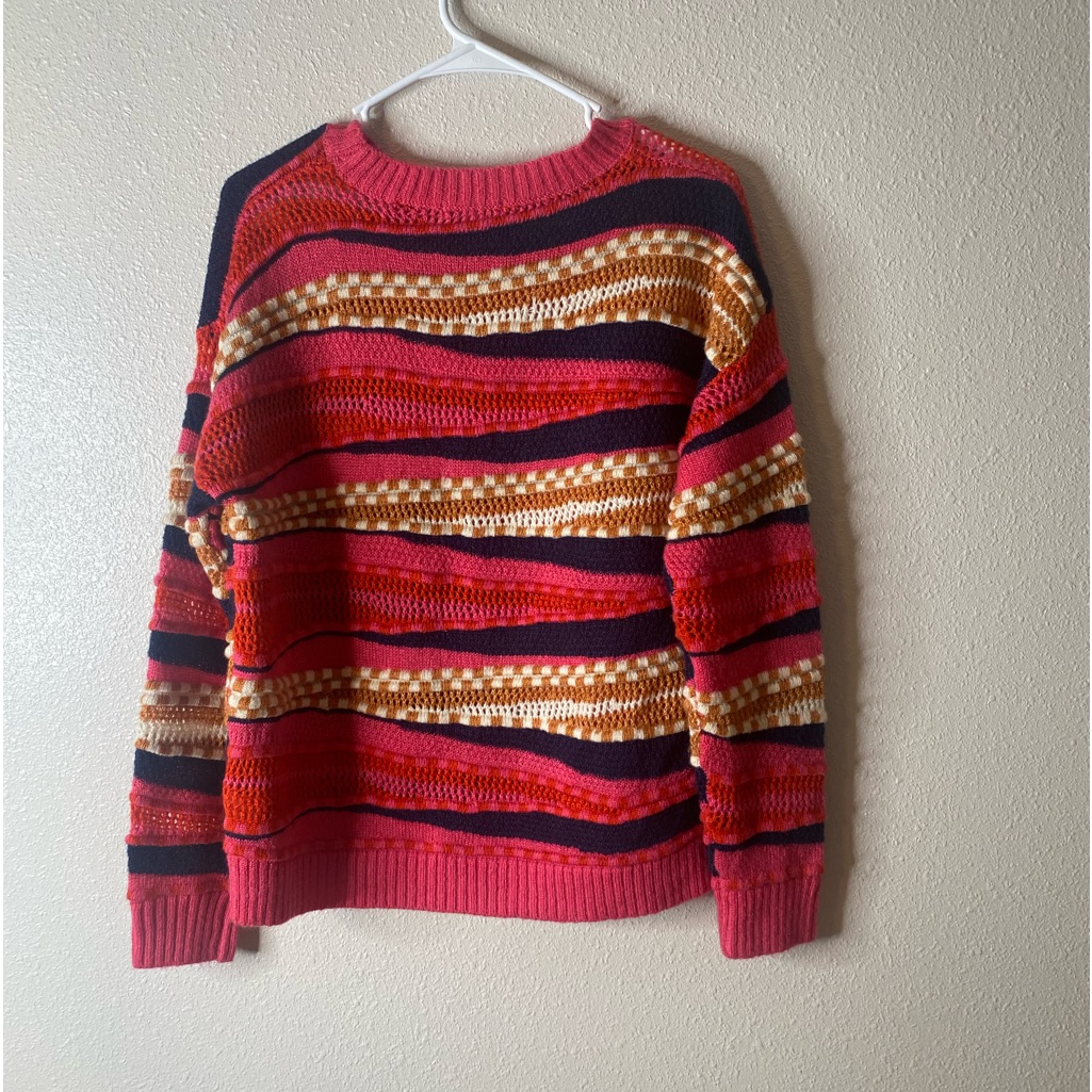 Skies Are Blue Woman’s Multi Striped Sweater Size S